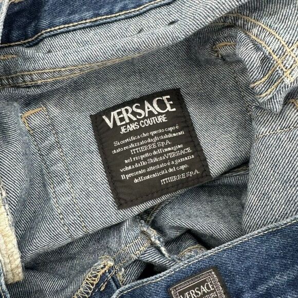 Near Mint V-ersace Jeans Couture Men's 31×30 Blue Made In Italy W/issue - Picture 3 of 7